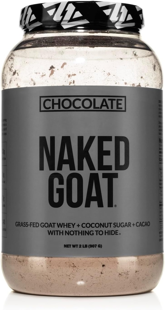 NAKED Goat Chocolate Protein Toz - Pasture Fed Goat Whey Protein Toz Kiçik-Herd Dövlətlər - Yalnız 3 Məhsullar - GMO Pulsuz, Soy Pulsuz - Bütün Natural - Protein 23 Gramlar - 25 Xüsusi
