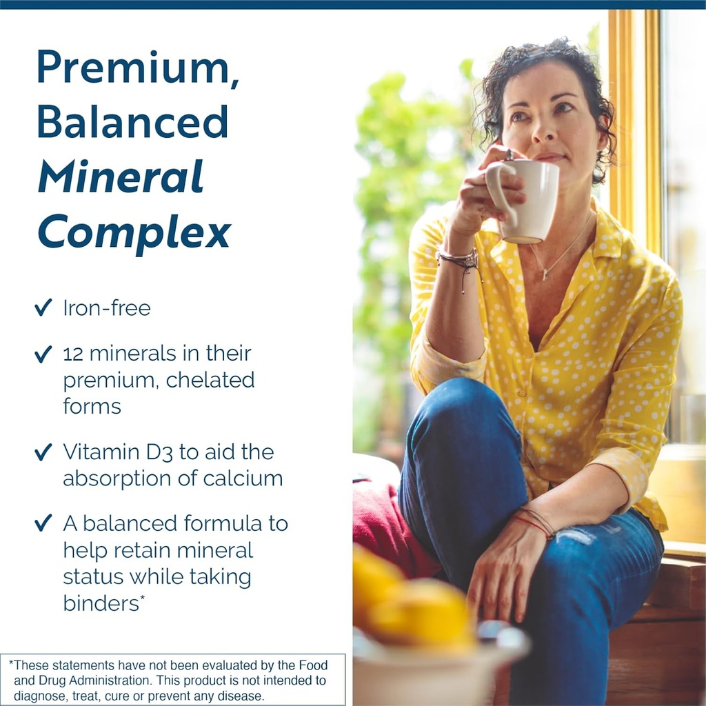 Principais minerais nutricionais - Suplemento multi minerais sen ferro con vitamina D3 e traza minerais para apoiar a forza ósea, tiroides e cerebro saúde (120 cápsulas)