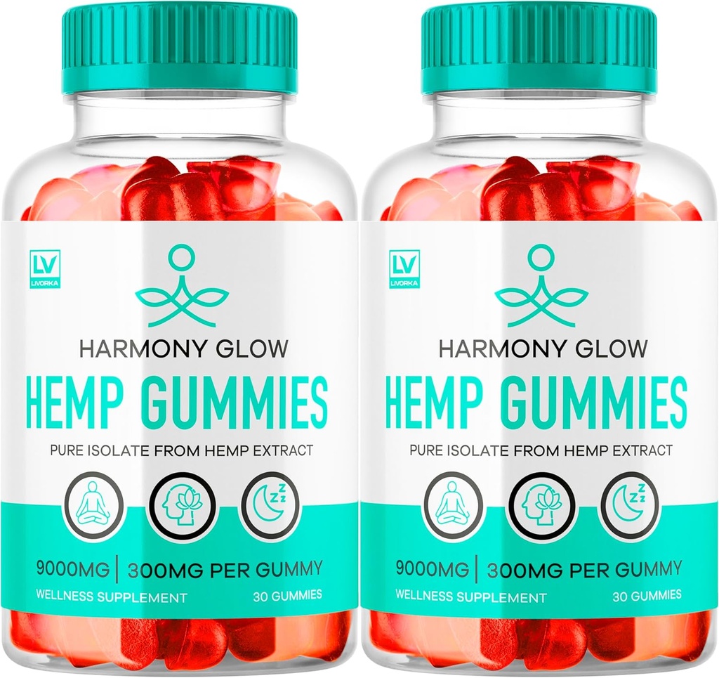 (2 Pack) Harmony Glow Gummies, Harmony Glow Hemp Gummies, Harmony Glow Addition, Harmony Glow Natural Hemp, HarmonyGlow Hemp Gummies, Harmony Glow Multiвитамин Gummys, 60 Gummies за 2 месеца