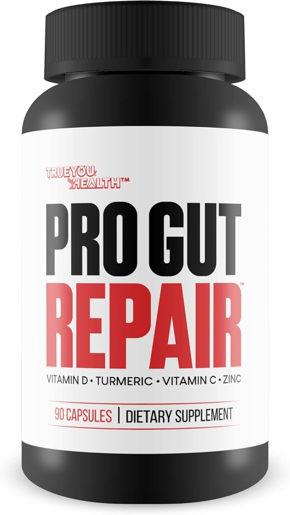 Pro Gut Reparación - Suplementos de reparación de Gut Leaky - High Fiber Natural Formula w/Vitamin C & Vitamina D - Turmeric - Zinc Gut Lining Soporte de reparación - Promover a saúde dixestiva