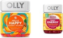 OLLY Hello Happy Gummy Worms, Mood Balance Support, Vitamin D, Saffron, Adult Chewable Supplement & Extra Strength Daily Energy Gummy, cafeína libre, 1000mcg Vitamin B12, CoQ10, Goji Berry