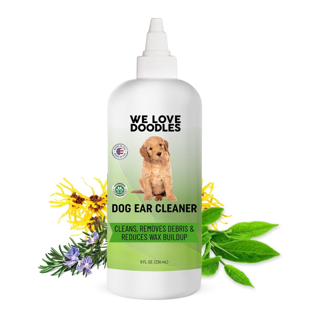 We Love Doodles Dog Ear Cleaner | Ear Wash for Dogs | Made in USA | Natural | Clean Ear Drops | Prevents Infection, Itching & Odor | Puppy Ear Cleanser | Pet Cleaning Ears Solution