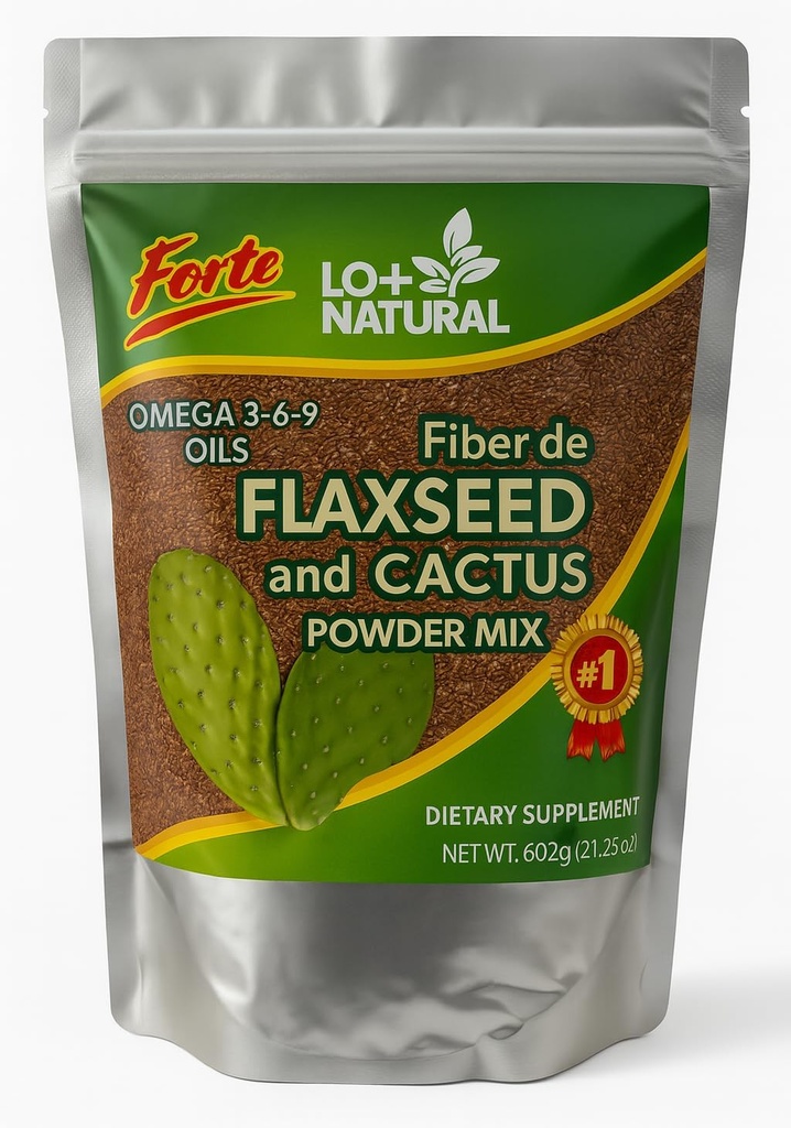 Lineza con Nopal Forte z 8 ozu 8 ontah, 100% Natural Flaxseed & Nopal Cactus Powder Manveen Fiber-Rber Digestive support rwilla Rockeker, suplementari "2002 Vegan & No-GMO
