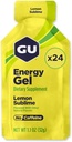 GU Energy Original Sports Nutrition Energy Gel, Vegan, Gluten-Free, Косгер і Dairy-Free On-the-Go Energy для будь-якого тренування, 24-Count, Lemon Sublime