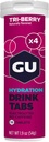 GU Energy Hydration Elektrolītu dzēriens Tabletes, Uzlabots Izturības sporta dzēriens skriešanai, Riteņbraukšanai, Triathlon, 4-Count (48 Servings), Tri-Berry