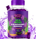 Sea Moss Gummies & Elderberry - Βιταμίνη C + Ψευδάργυρος – Επιπλέον δύναμη Ανοσοποιητική & Θυρεοειδή υποστήριξη Booster Gummy Bears για παιδιά & ενήλικες - 60 Seamoss Gummies - Made in The USA