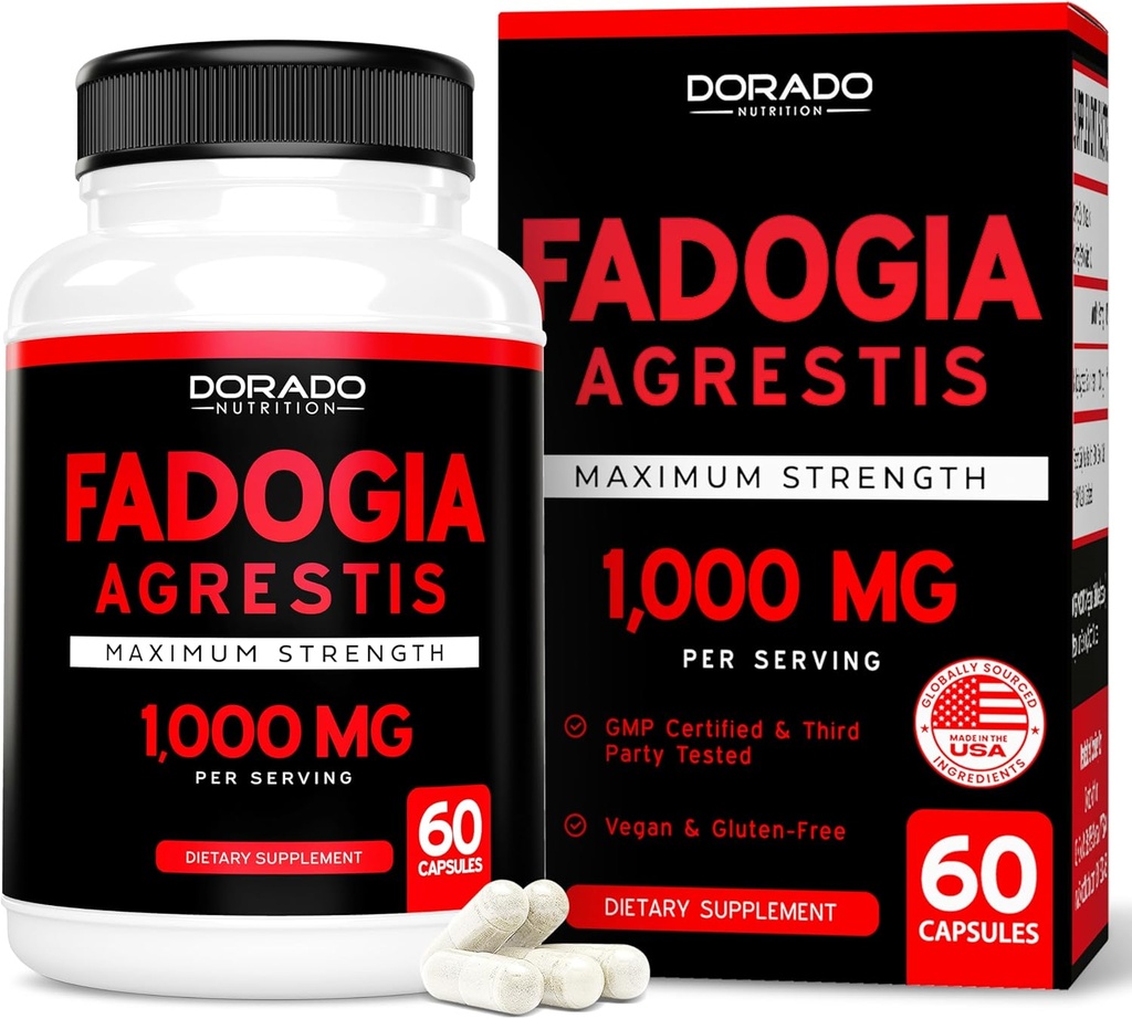 Fadogia Agrestis Extract 1000mg per Serving - [maksimaalne tugevus] - tugevus, Drive, sportlik jõudlus, lihasmass - Kolmanda osapoole testitud - null täiteaineid - Gluteenivaba, Non-GMO, Vegan kapslid