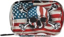 American Flag Skull Pill Box 7 Day Pill Case Travel Pill Korraldaja kott Zipper Portable Weekly Case Compact Suurus Vitamiini täienduse hoidja
