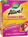La Via della Natura Viva! Donne 50+ Multivitaminici Completi, Supporta Cuore Sano, Cervello, Bones*, Antiossidanti Superfood(1), B-Vitamins, Gluten Free, 50 compresse (Packaging May Vary)