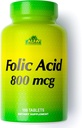 ALFA VITAMINS Folic Acid 800 mcg Prenatal Supplement, Supports Cardiovascular Health, Body & Brain Functions, Red Blood Cell Formation & Healthy Fetal Development, Dietary Supplement, 100 Tablets
