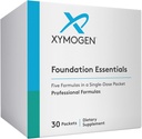 XYMOGEN Foundation Essentials - 5-tootepaketid ProbioMax probiootikumiga, ActivNutrients Multivitamiin ilma rauata, Omega MonoPure 650 kalaõli, OptiMag Magneesium + D3 2000 vitamiin (30 paketti)