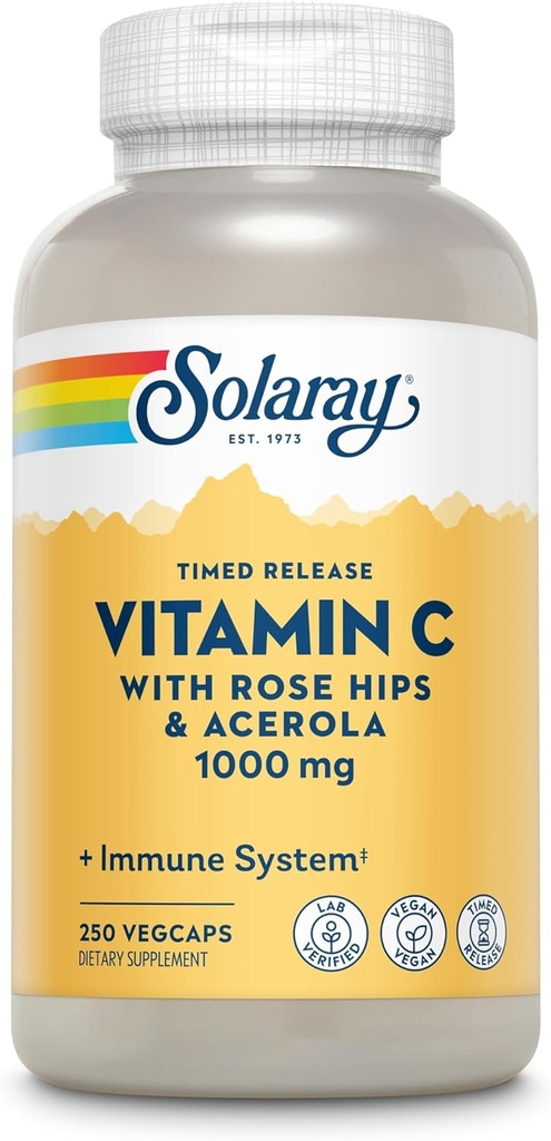 SOLARAY C Supliment de eliberare cu două trepte, 1000mg, 250 Conte