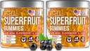 2 Pack - Multivitamin Fruit Gummies bitamina A, C, D & E helduentzat eta haurrentzat - Superfruit Gummy for Women&Men with Goji, Elderberry - immunitatea, digestioa eta energia onartzen ditu - 60 Chewable Veggie Gummies