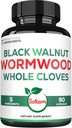 Satoomi 5 dalam 1 Wormwood Capsules Suplement - dengan Black Walnut Cloves Turmeric dan Berberine HCI - 90 Capsules - Imune System & Disuffic Health