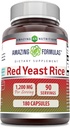 Increíble Formulas Red Yeast Rice 1200mg Per Serving Capsules Supplement | Non-GMO | Gluten Free | Made in USA (180 Count)
