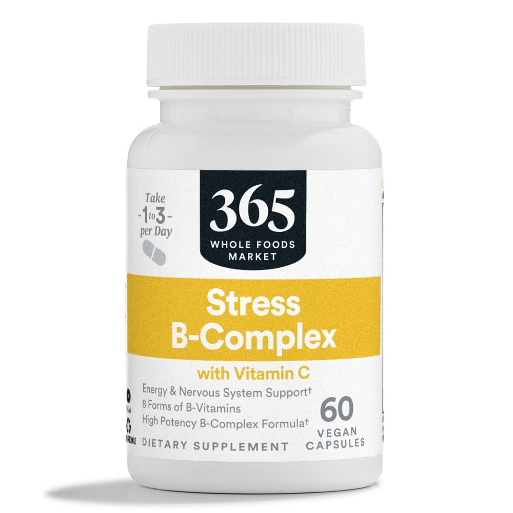 365 by Whole Foods Market, Stress B-Complex with Vitamin C, Energy & Nervous System Support, Vegan, 60 Capsules