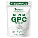 Purisure Alpha GPC Powder, 25 g, Pure Alpha GPC Choline Supplement for Brain and Focus, CDP Choline Supplements for Memory Performance & Concentration, No Fillers, Non-GMO, Offers 41 Servings