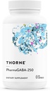 THORNE - PharmaGABA-250 - GABA Supplement - 250 mg Natural Source Gamma-Aminobutyric Acid - Bir Calm, Rahatlaşdırılmış, Mind Focused Dövlət * - 60 Kapsüller