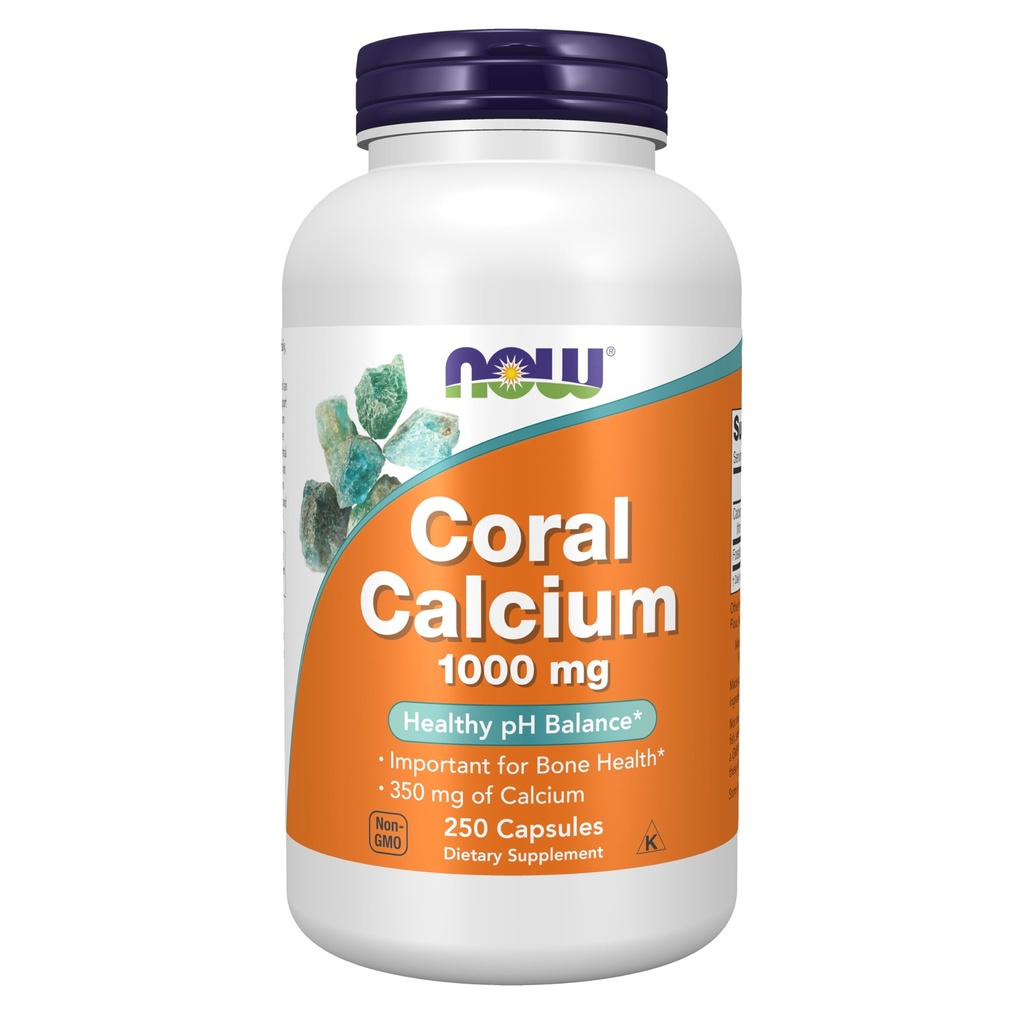 NOW Foods Supplements, Coral Calcium 1,000 mg, Bone Health*, Healthy pH Balance*, 250 Veg Capsules