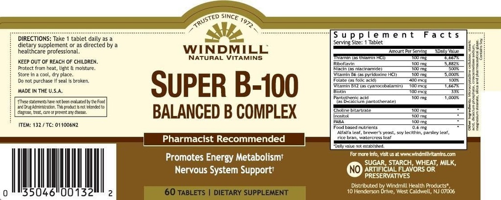 Vitamin B-100 KOMPLEX TAB WMELL Ukuran: 60