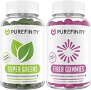 PUREFINITY Fiber + Super Greens Gummies Bundle (Inulin FOS Prebiotic Fiber Gummies + Super Greens Gummies — Daily Supergreens with Spirulina, Alfalfa, Spinach, Broccoli, Beet Root, Acai)