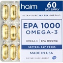 HAIM EPA1000 – High-Potency EPA Fish Oil Supplement – 1,000mg Omega-3 for Heart, Brain & Joint Health – Pure, Burpless Capsules – 60 Softgels – Made in USA