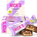 Nick's Protein Bars Chocolate | High Protein | Lowcalories | Low Carb Keto Friendly Snacks No Added Sugar (Multipack 12 baari x 50 g) (12 Count (Pack of 1), Mandli šokolaad)