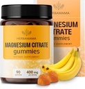 HERBAMAMA Calm Magnesium Gummies - 400 mg Magnesium Citrat for avslappende støtte - Vegansk, ikke-GMO beroligende Supplement for voksne - 90 Pectin-basert Banan-Flavored Chews