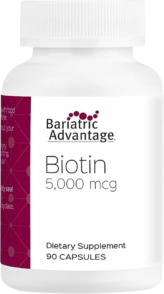 Abantaila bariatrikoa Biotin 5000 mcg - Kirurgia bariatrikoko gaixoentzat - Digest Mini kapsulak - Biotin osagarria - Ile, Azal eta Nails euskarria* - 90 Count