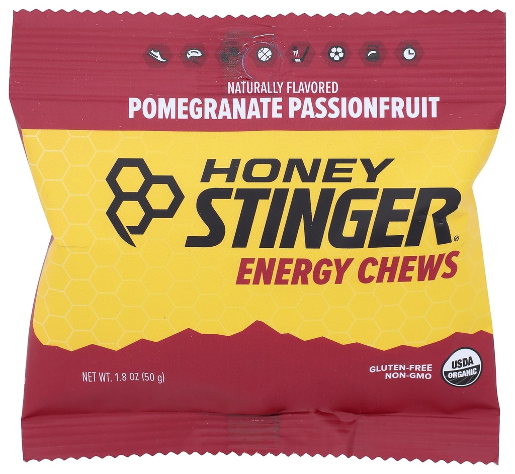 Med Stinger Organic Energy Chews, Granátová pomazánka Passionfruit, 1.8 Ounce