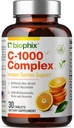 C-1000 mg 30 Tablets Complex - Vegan Calcium Citrus Bioflavonoids Acerola Rutin-ekin - Osasun Inmunoa onartzen du