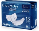 LivDry EnduraDry Max Dospívající Diapers s Tabs, Až 12 hodin, Super Absorbent Inkontinence spodní prádlo, Leak Protection Briefs, Velké, 16-Pack