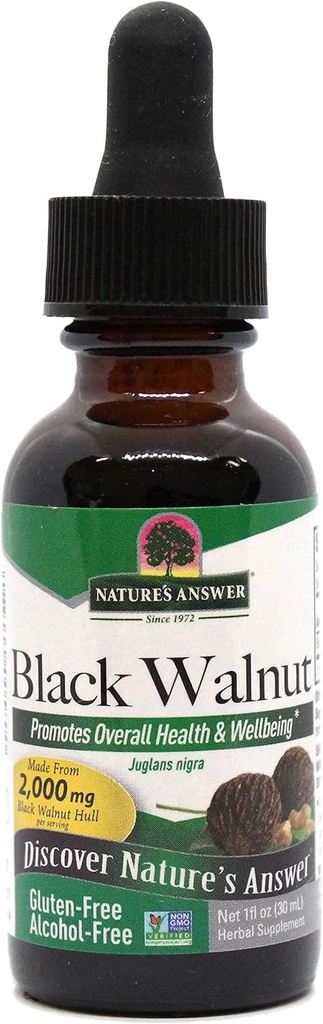 Відповідає Black Walnut Green Hull екстракт 1oz - Alcohol-Free, Gluten-Free, Kosher - Black Walnut, Wormwood Black Walnut Clove Parasite Cleanse - Detox & Liver Support, травний очищувач