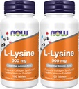 Now Supplements, L-Lysine (L-Lysine Hydrocloreto) 500 mg, Aminoácido, 100 Count (Pacote de 2)