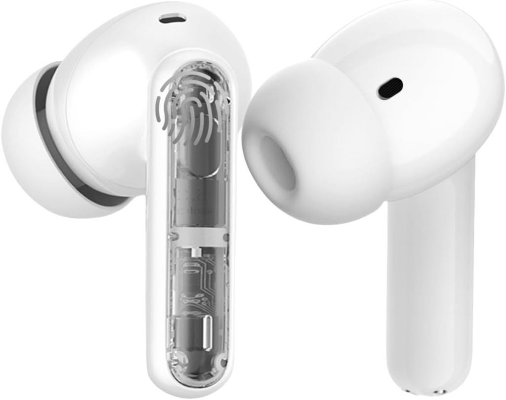Wireless Earbuds P1 PRO with Translucent Style, Bluetooth Headphones with Clear Call Mics, IPX7 Waterproof Ear Buds Deep Bass Wireless Earphones, 30H Compatible with Samsung TV Android iOS