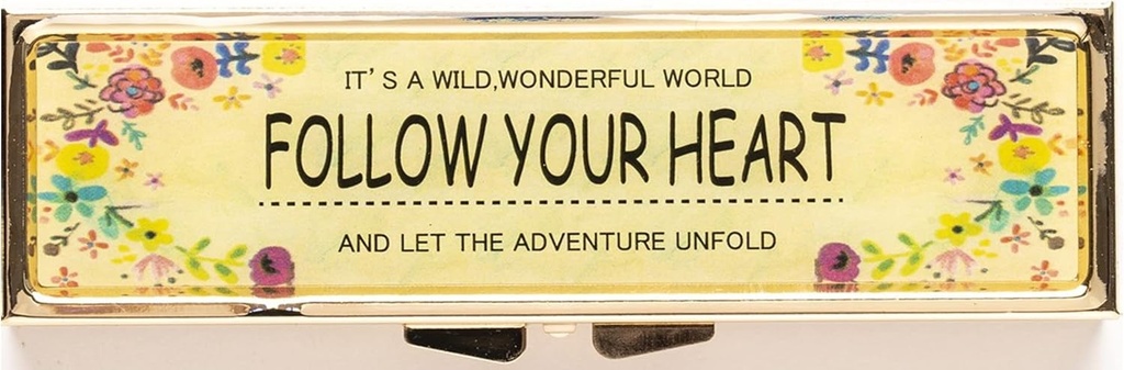 AmyZone Pill Organizer Weekly 7 Day Travel Portable Compact Pill Box Pill Case to Hold Vitamins / Tylenol / Fish Oil / Supplements / Meds / Tablet for Purse / Pocket (Kövesd a szívedet)