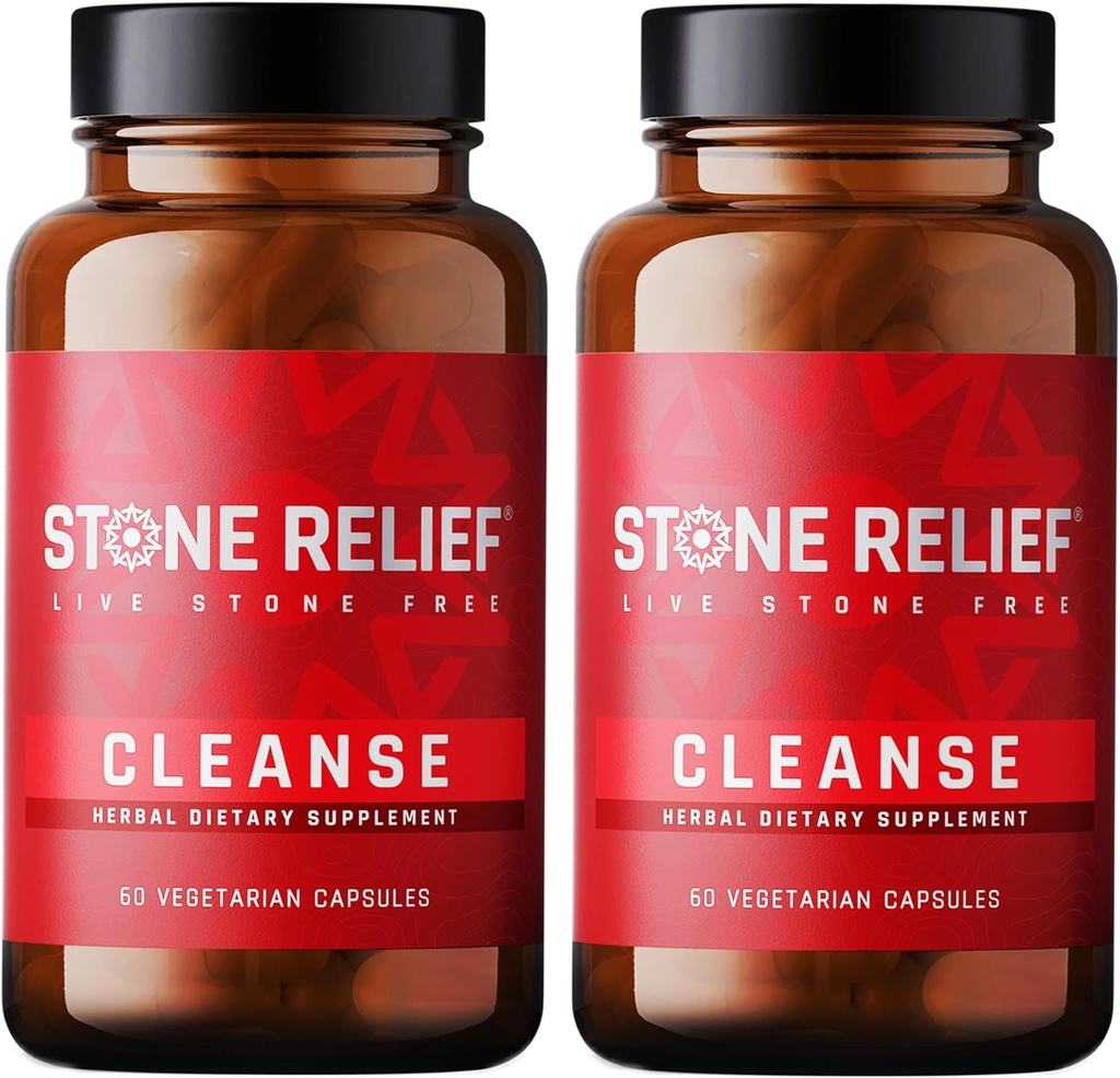 STONE RELIEF Cleanse - Premium Chanca Piedra Stone Breaker Complex - Best Natural Dissolver for Men/Women - Natural Kidney Cleanse & Detox Supplement - [2 Pack] - 120 Capsules - 1,200mg