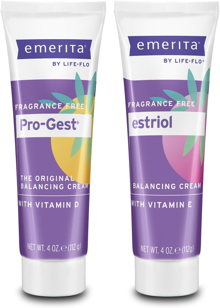 Emerita Pro-Gest Balancing Cream with Vitamin D, Progesterone and Estriol - Fragrance Free, 60-Day Guarantee, 4oz