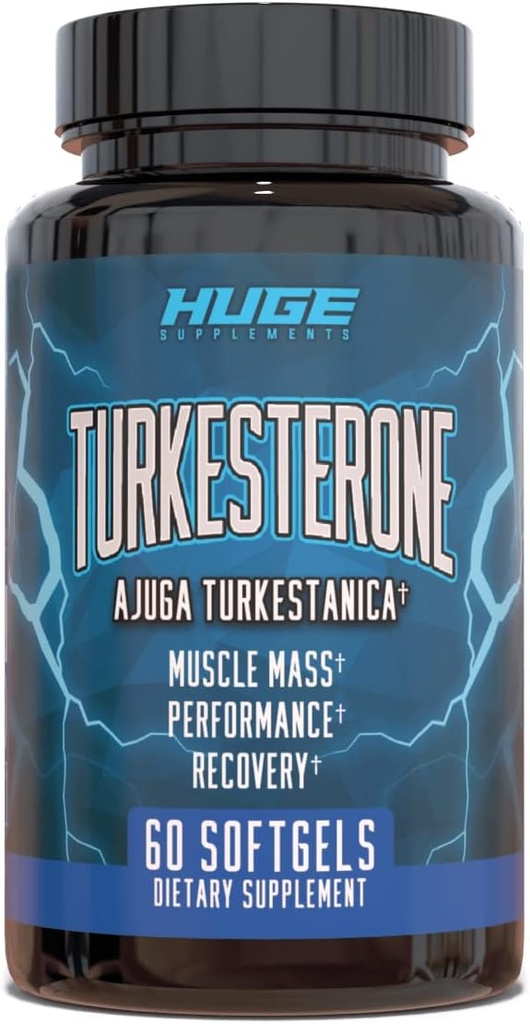 Turkesterone suplementari (500mg) Ajuga Turkestanica Extraction, Millora Lean Muscle Mascle Massa, Exercici de rendiment, millorada Musclecle Revery amb la nostra tecnologia d' absorció (60 Softgels)