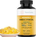 NovaGold Omega 3 Balıq Yağı – 2000mg Yüksək Güclü EPA DHA Eksperti – Burpless, Swallow Softgels - Supports Heart, Brain, Joints, Immune & Skin - GMO - 120 maye