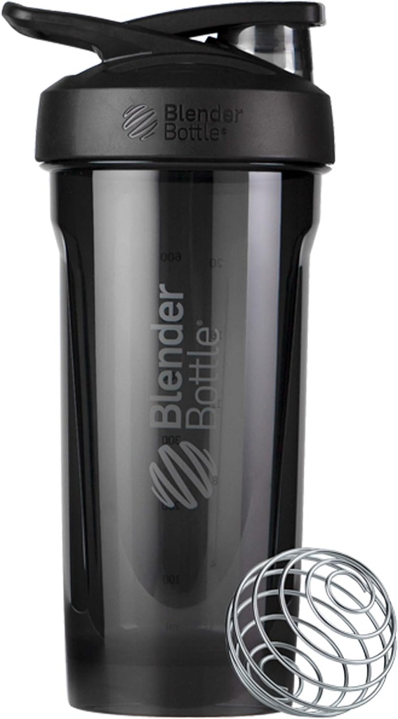 BlenderBottle Strada Tritan Shaker Пляшка з Locking Lid, 28-Ounce, Чорний