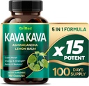 GriMed Kava Kava 19,700mg - X 15 Power with Ashwagandha Lemon Balm - Strength, Relax, Restore, Calm - Made in USA (100 Počet (balení po 1))