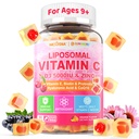 Liposomal Vitamin C 1000mg + D3 5000IU + Zinc Filled Gummies, Folate 800mcg Chewable Supplement, Elderberry for Immune, Hyaluronic Acid, VE, for Beauty, Energy & Overall Health, Sugar Free, Natural ﻿