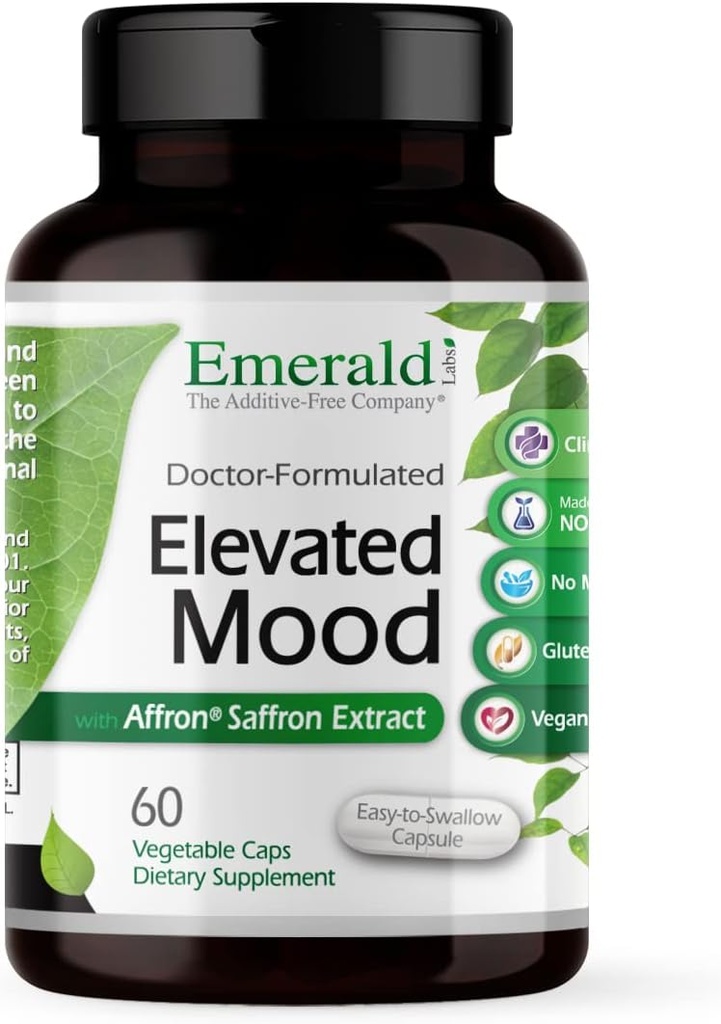 Emerald Labs Primary Mood - Stress Management Addition with Sensoril Ashwagandha Extract & Affron Saffron Extract - 60 daržovių kapsulės (30 dienų tiekimas)