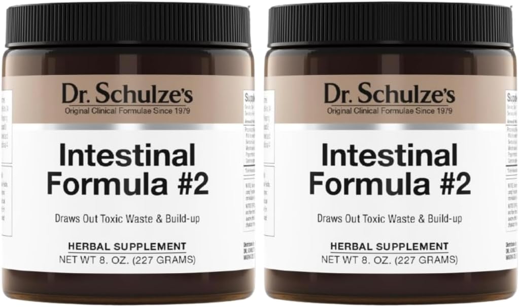 Dr. Schulze's Intestinale Formule #2 - Reinigingssupplement voor Colon Health Support - Ondersteunt dagelijkse eliminatie - Plant-based kruidensupplement - Glutenvrije & Vegan - 8 oz (2-pack)