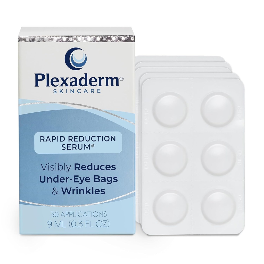 Plexaderm Rapid Reduction Eye Serum - Wyraźnie zmniejsza worki pod oczami, zmarszczki, Ciemne koła, Fine Lines & Crow 's Feet Nieustannie, Anti Anti Anging Rinkle Remover for Face, 30 Jednorazowe Pody