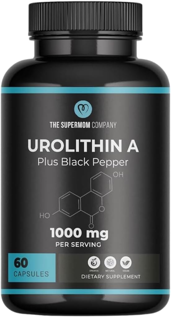 Urolithin A Plus Black Pepper Dietní dodatek - 1000mg na servírování, 60 Zeleninové kapsle