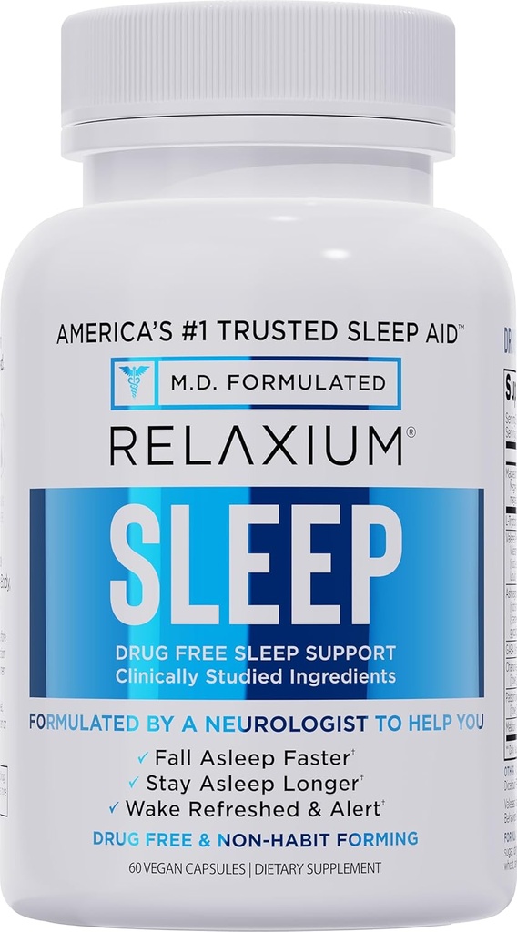 Relaxium Sleep Aid  по Professional Strength Formula for Adults - 5mg Melatonin, Magazine Glycitinate, Valerest & Ashwagandha