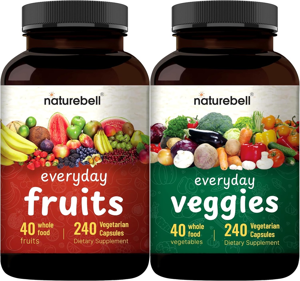 Fruita i Veggies suplementaris  Bernd 480 Total Vegetarian Capules balance of Natural 40 Fruits complets & Veggies Fusiona la fórmula de Superfojod amb vitamines i Madless i Miness IN-GO