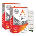 Active Iron Supplement 25mg, Clinically Proven to Increase Iron & Energy Levels, Maximum Absorption, Gentle, Non-Constipating, Avoids Nausea & Side Effects, 120 On-the-Go Foil Protected Capsules